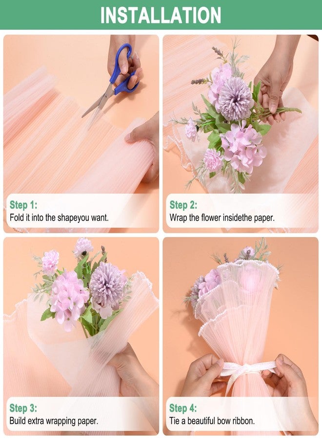 M METERXITY 38-Sheet Korean Cotton Wrapping Flower Paper, 11.8 Inch Waterproof Floral Wrapping Cotton Paper for Bouquets/Gift Packaging [White] - Image 4